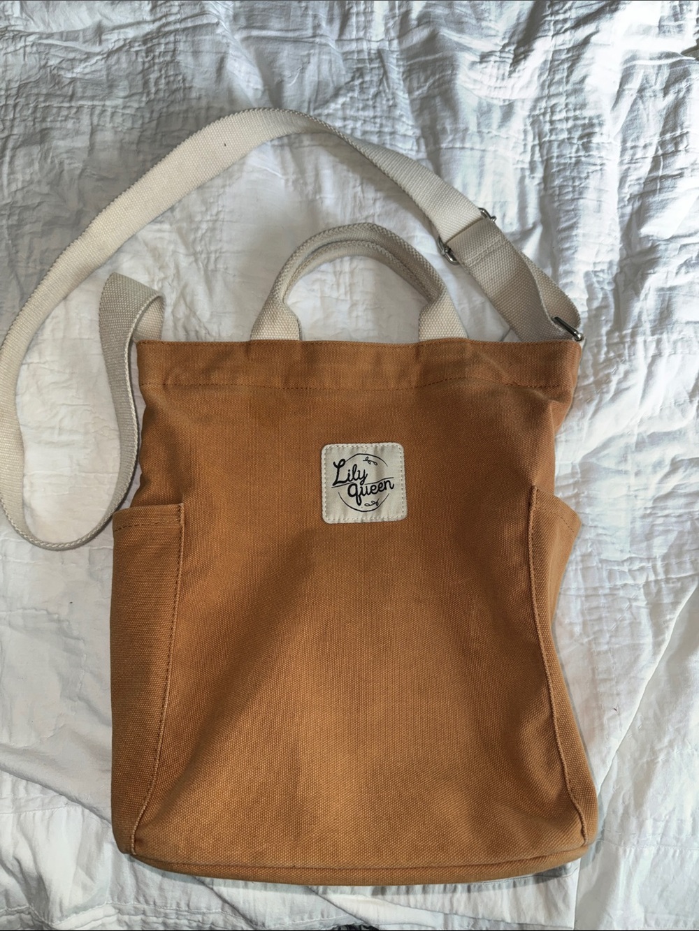 Lily Queen Canvas Tote with Cream Strap